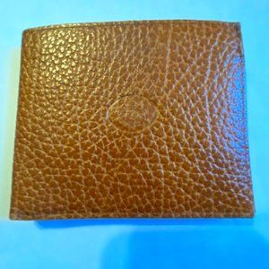 New! Men Beige Top Grain Cowhide Leather ~ Bifold Flip out Wallet w/ID Window